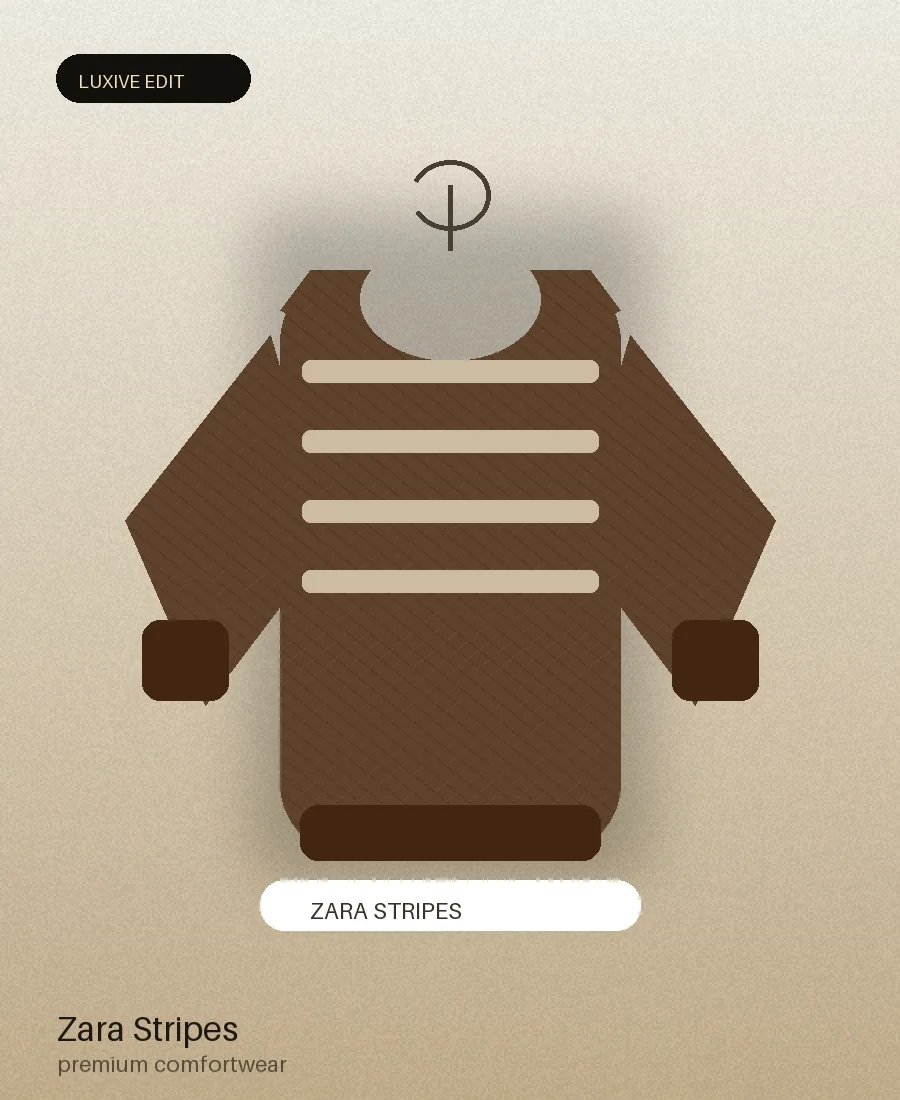 ZARA PREMIUM KNITTED STRIPES PULL OVER BROWN